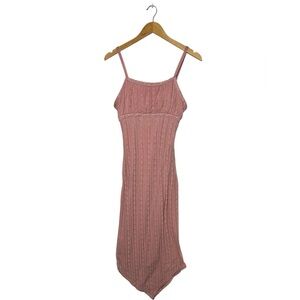 Y2K Womens Coquette Milkmaid Soft Girl Lace Maxi Slip Dress Pink Size Small